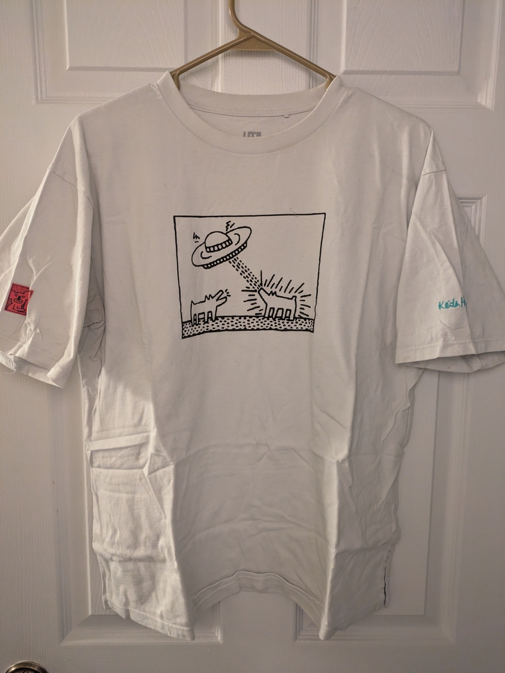White Graphic Keith Haring Style T‑Shirt - Uniqlo